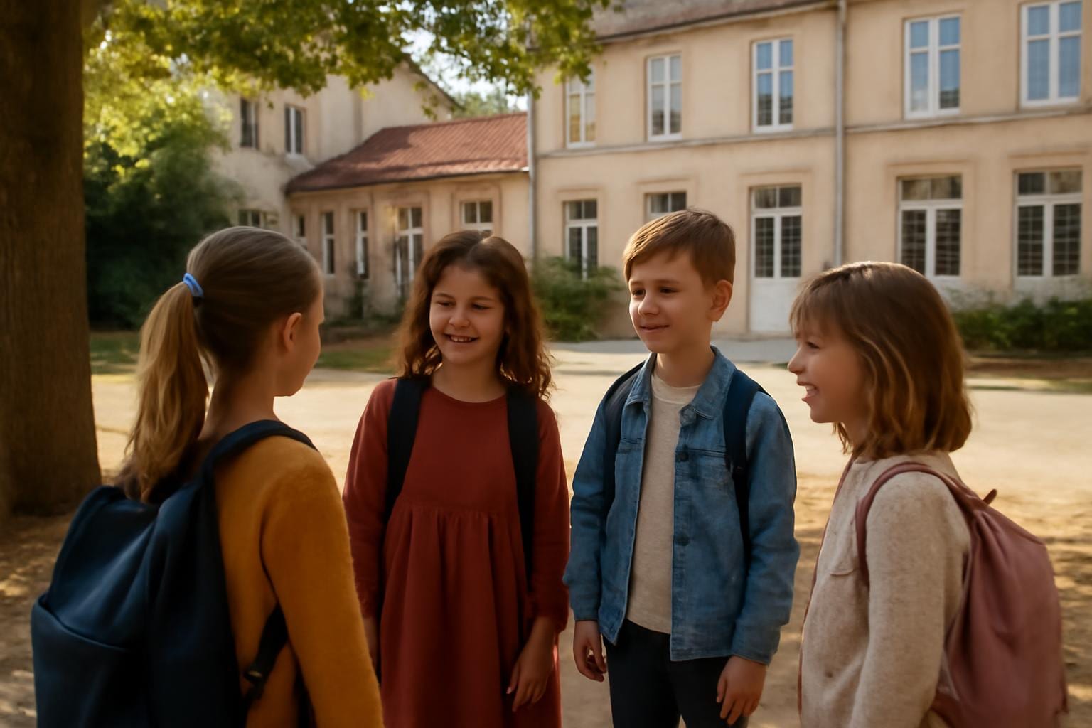 enfants ecole Agen cour jardin